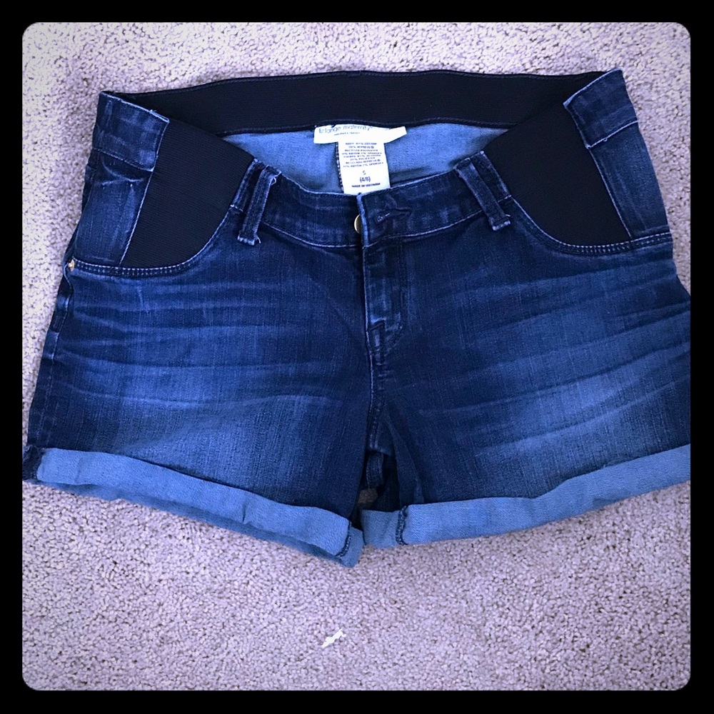 Cuffed maternity denim shorts